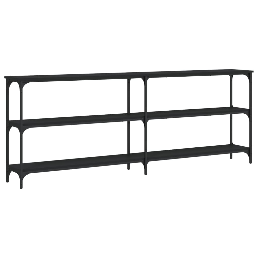 Console Table Black 200x29x75 cm Engineered Wood