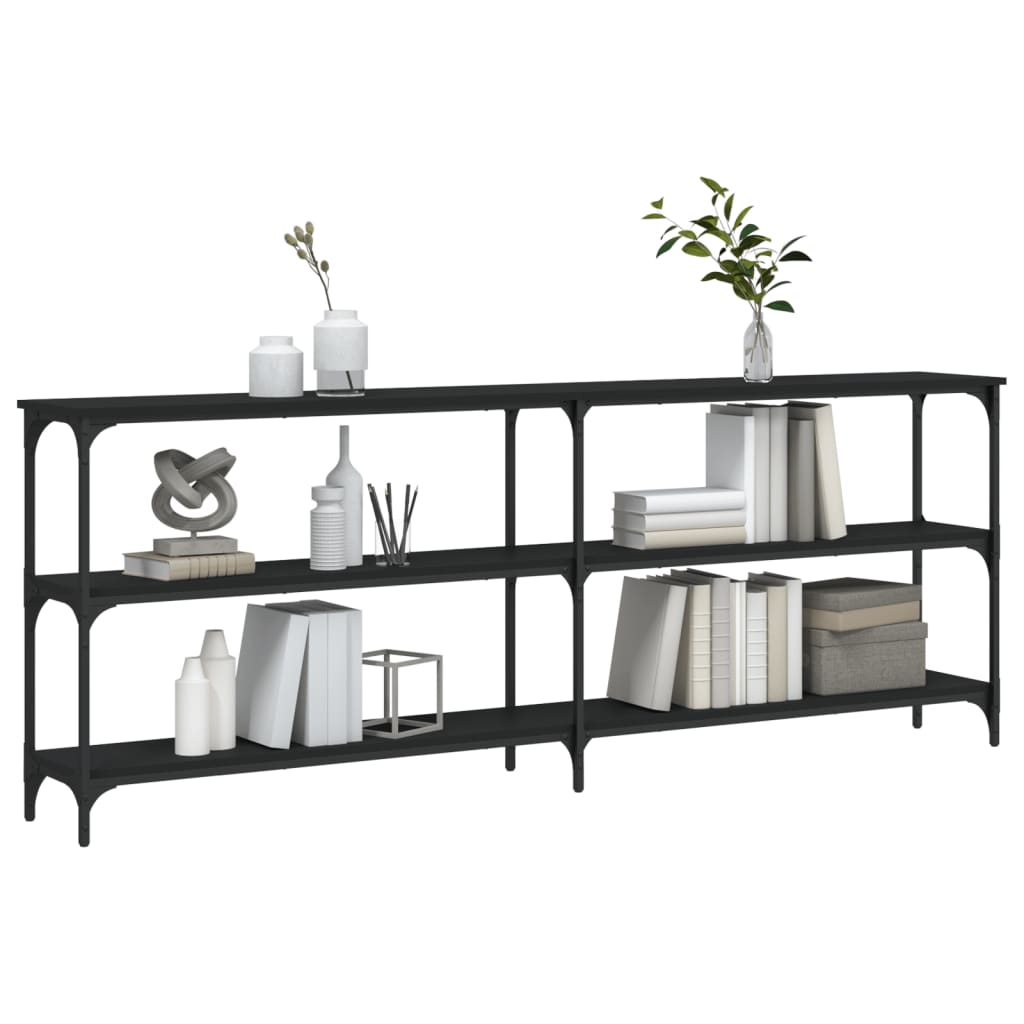Console Table Black 200x29x75 cm Engineered Wood