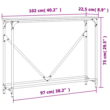 Console Table 102X22.5X75 Cm Engineered Wood