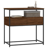 Console Table Brown Oak 75x40x75 cm Engineered Wood