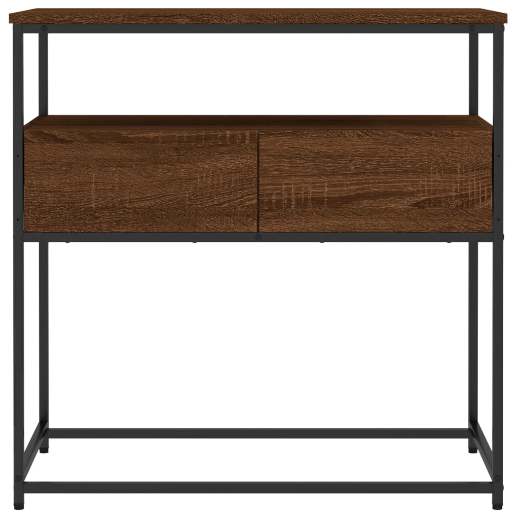 Console Table Brown Oak 75x40x75 cm Engineered Wood