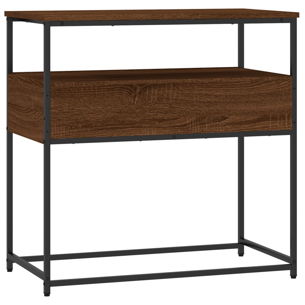 Console Table Brown Oak 75x40x75 cm Engineered Wood