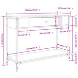 Console Table Black 100x34.5x75 cm Engineered Wood