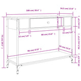 Console Table Smoked Oak 100x34.5x75 cm Engineered Wood