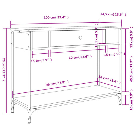 Console Table 100X34.5X75 Cm Engineered Wood