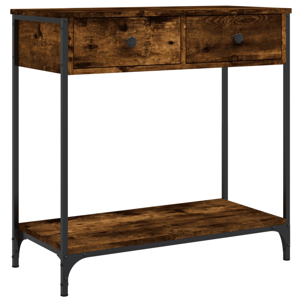 Console Table Smoked Oak 75x34.5x75 cm Engineered Wood