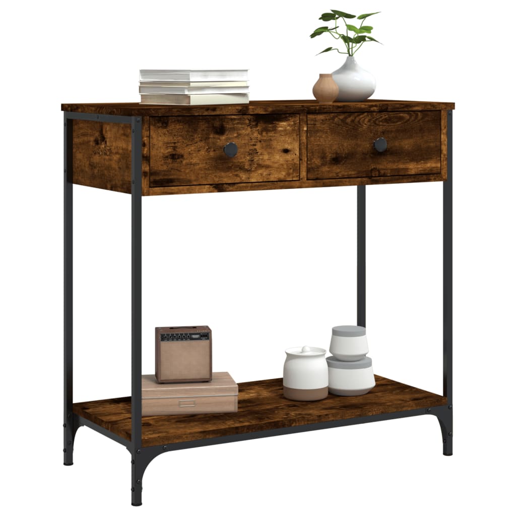 Console Table Smoked Oak 75x34.5x75 cm Engineered Wood
