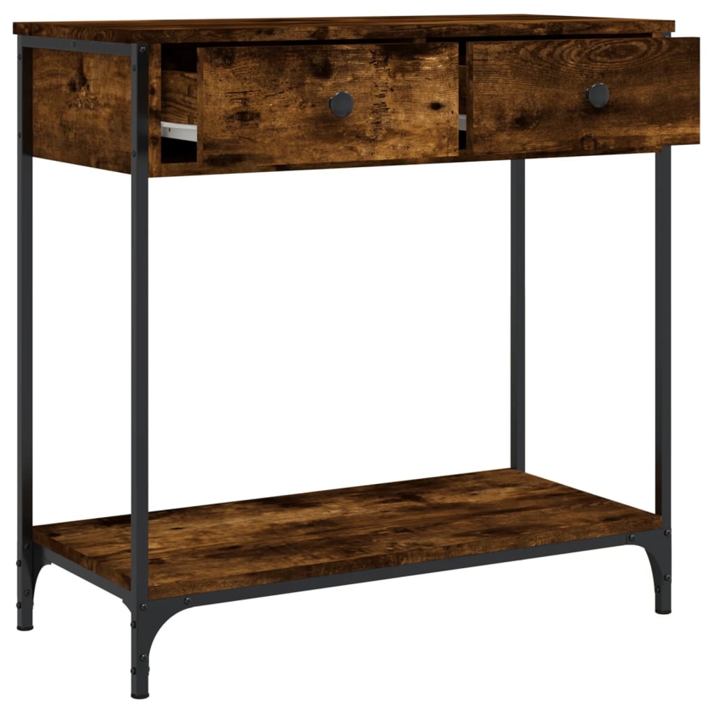 Console Table Smoked Oak 75x34.5x75 cm Engineered Wood