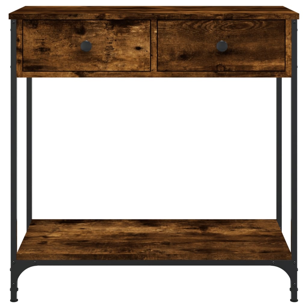 Console Table Smoked Oak 75x34.5x75 cm Engineered Wood