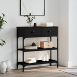 Console Table Black 72.5x25x75 cm Engineered Wood