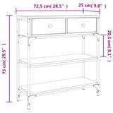 Console Table Grey Sonoma 72.5x25x75 cm Engineered Wood