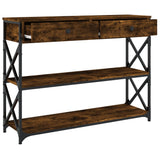 Console Table Smoked Oak 100x28x75 cm Engineered Wood