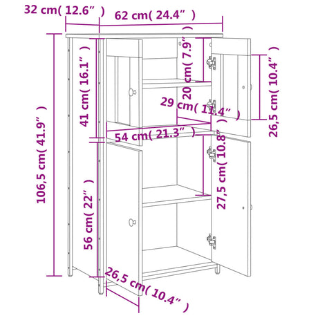 Highboard 62X32X106.5 Cm Engineered Wood