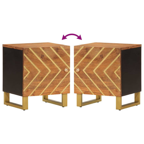 Bedside Cabinets 2 Pcs Brown And Black Solid Wood Mango