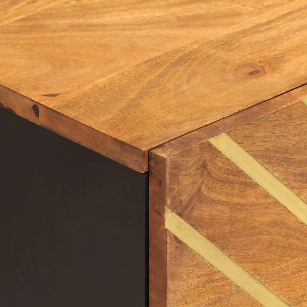 Bedside Cabinets 2 Pcs Brown And Black Solid Wood Mango