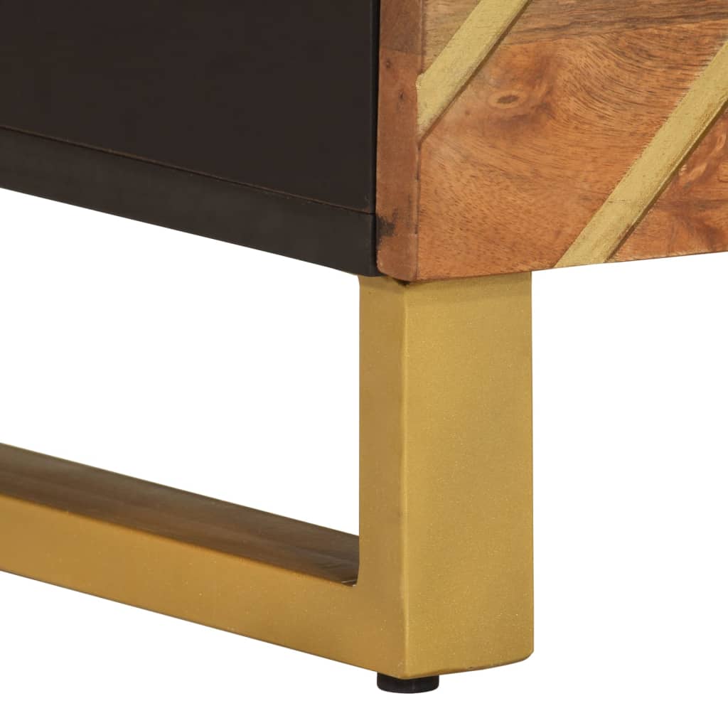 Bedside Cabinets 2 Pcs Brown And Black Solid Wood Mango