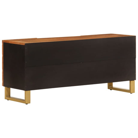 Tv Cabinet Brown And Black 105X33.5X46 Cm Solid Wood Mango