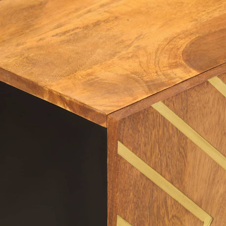Tv Cabinet Brown And Black 105X33.5X46 Cm Solid Wood Mango