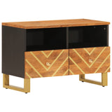 Tv Cabinet Brown And Black 70X33.5X46 Cm Solid Wood Mango