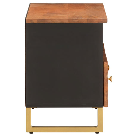 Tv Cabinet Brown And Black 70X33.5X46 Cm Solid Wood Mango