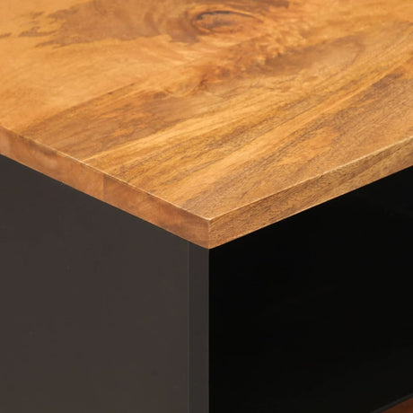 Tv Cabinet Brown And Black 70X33.5X46 Cm Solid Wood Mango