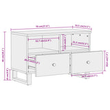 Tv Cabinet Brown And Black 70X33.5X46 Cm Solid Wood Mango