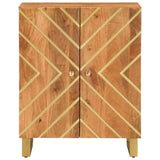 Side Cabinet Brown And Black 60X33.5X75 Cm Solid Wood Mango