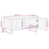 Coffee Table Brown And Black 80X50X40 Cm Solid Wood Mango