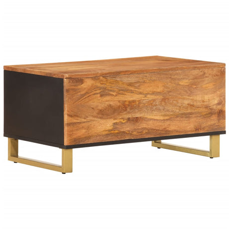 Coffee Table Brown And Black 80X50X40 Cm Solid Wood Mango
