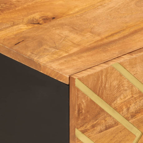 Coffee Table Brown And Black 80X50X40 Cm Solid Wood Mango