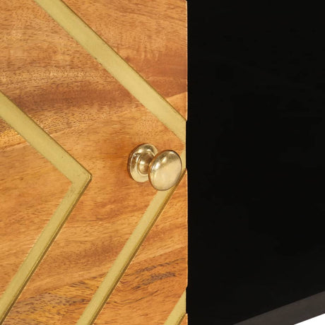 Coffee Table Brown And Black 80X50X40 Cm Solid Wood Mango