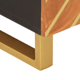 Coffee Table Brown And Black 80X50X40 Cm Solid Wood Mango