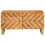 Coffee Table Brown And Black 80X50X40 Cm Solid Wood Mango