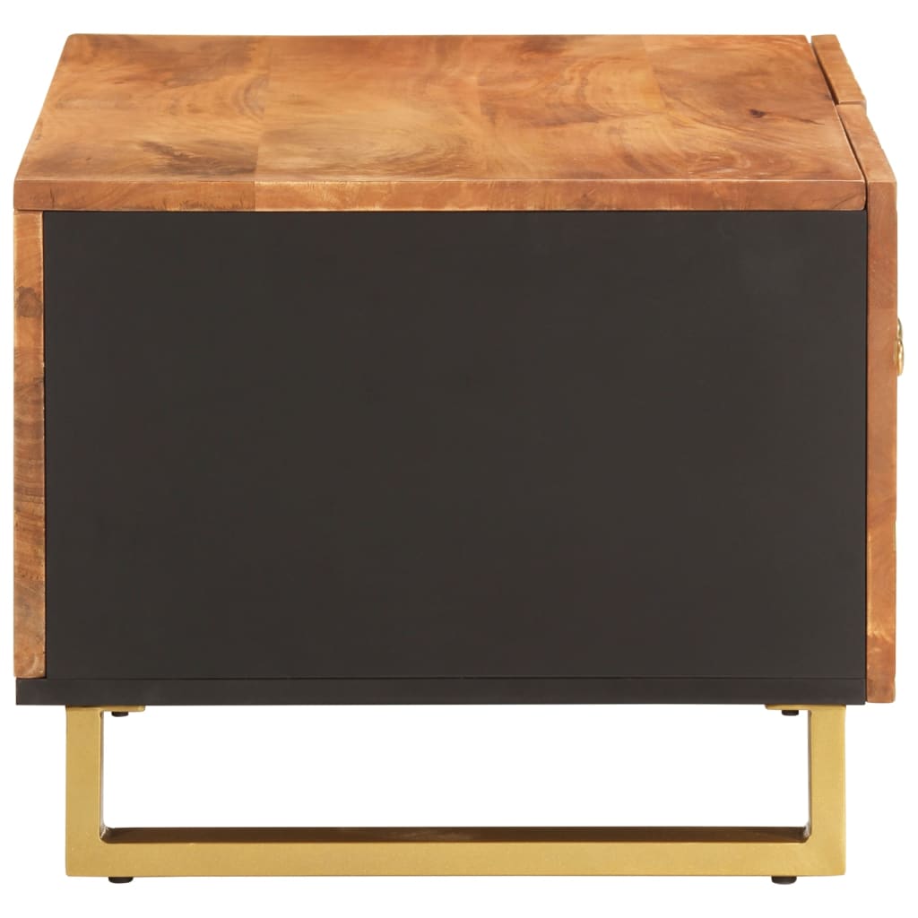 Coffee Table Brown And Black 80X50X40 Cm Solid Wood Mango