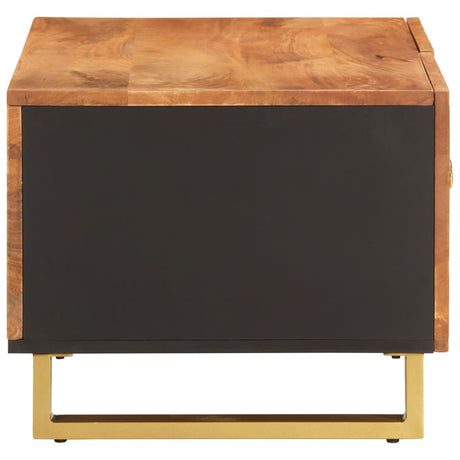 Coffee Table Brown And Black 80X50X40 Cm Solid Wood Mango