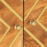 Coffee Table Brown And Black 80X50X40 Cm Solid Wood Mango