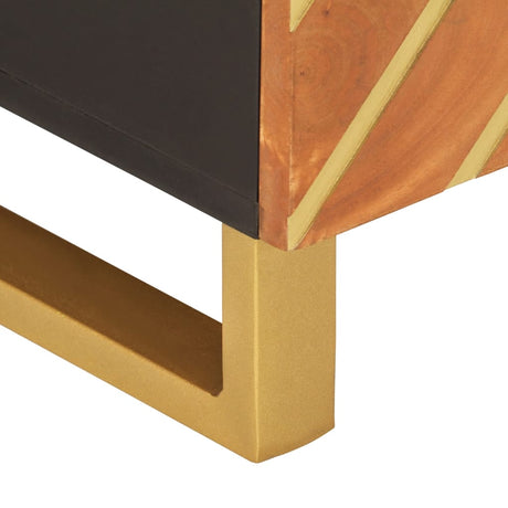 Coffee Table Brown And Black 80X50X40 Cm Solid Wood Mango