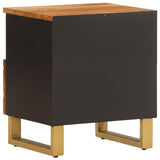 Bedside Cabinet Brown And Black Solid Wood Mango