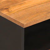 Bedside Cabinet Brown And Black Solid Wood Mango