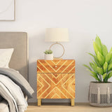 Bedside Cabinet Brown And Black 50X33X60 Cm Solid Wood Mango