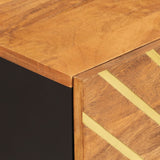 Bedside Cabinet Brown And Black 50X33X60 Cm Solid Wood Mango