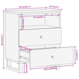 Bedside Cabinet Brown And Black 50X33X60 Cm Solid Wood Mango