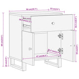 Bedside Cabinet Brown And Black 50X33X60 Cm Solid Wood Mango