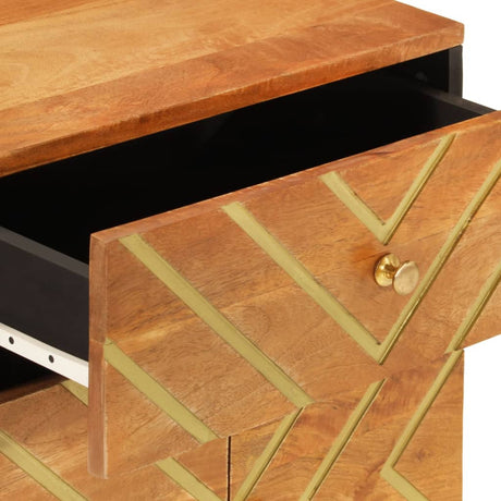 Bedside Cabinet Brown And Black 50X33X60 Cm Solid Wood Mango