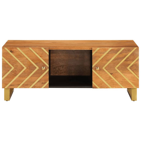 Coffee Table Brown And Black 100X54X40 Cm Solid Wood Mango