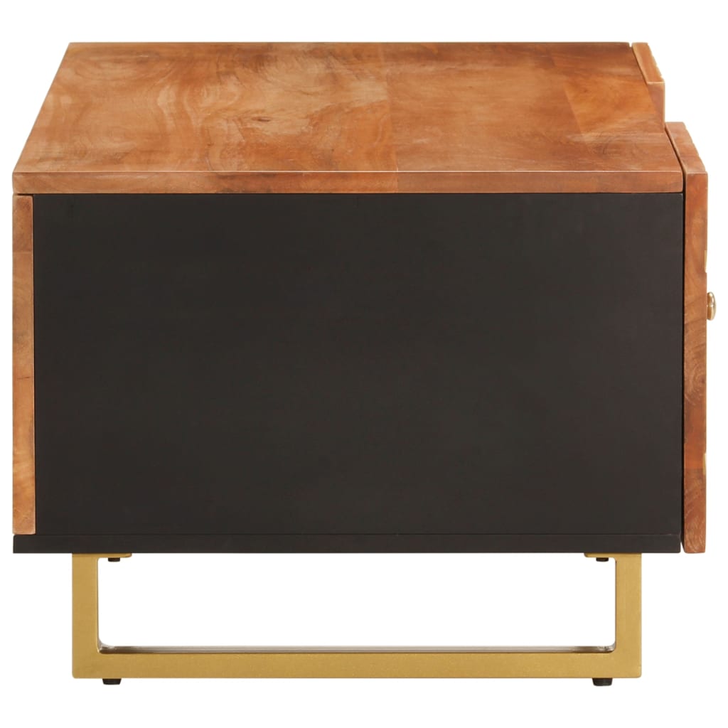 Coffee Table Brown And Black 100X54X40 Cm Solid Wood Mango