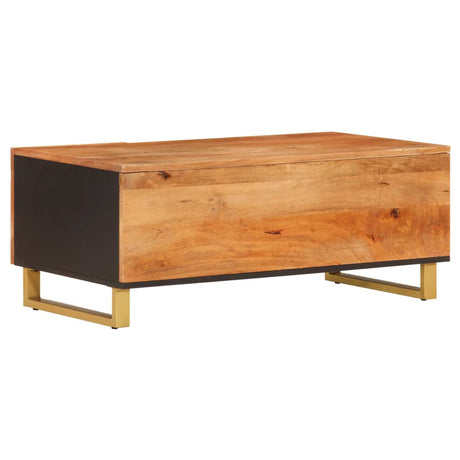 Coffee Table Brown And Black 100X54X40 Cm Solid Wood Mango
