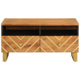 Coffee Table Brown And Black 80X54X40 Cm Solid Wood Mango