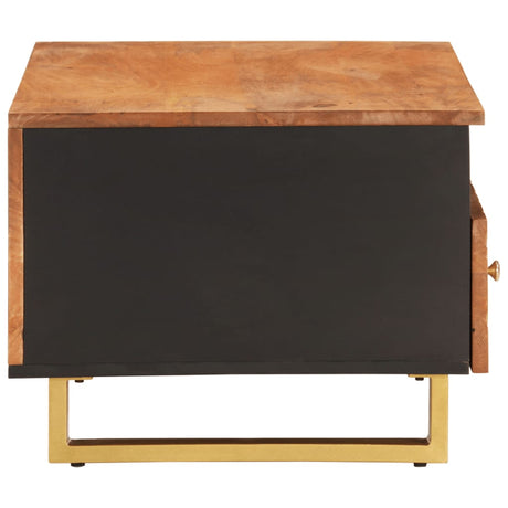 Coffee Table Brown And Black 80X54X40 Cm Solid Wood Mango