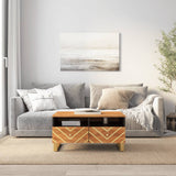 Coffee Table Brown And Black 80X54X40 Cm Solid Wood Mango